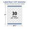 Avery Glossy White Round Labels with Sure Feed, 1.25" Diameter